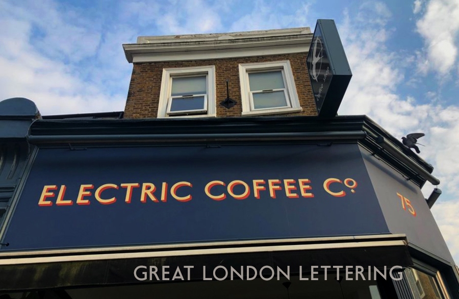 Electric cafe NGS london sign design