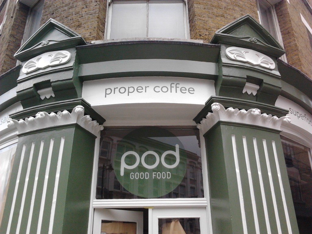 POD fascia and glass written panel London sign painter writer Nick Garrett