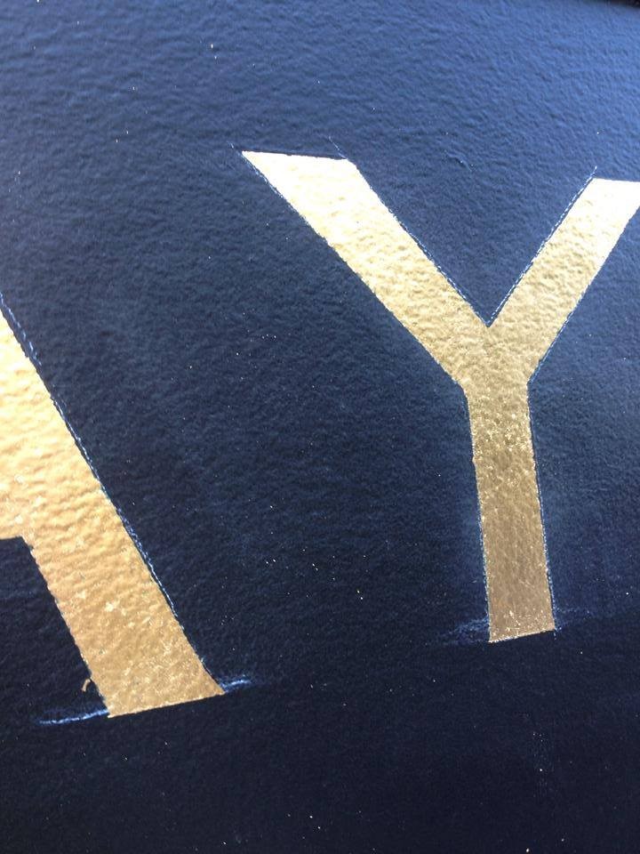 Reverse glass gilding London NGS Traditional Gold Lettering