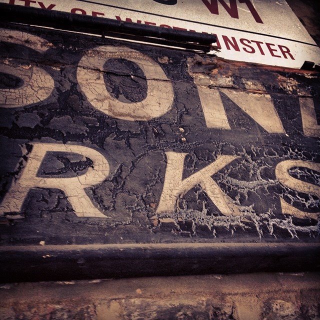 Vintage lettering Ghost sign Soho Bold Birthplace... NGS