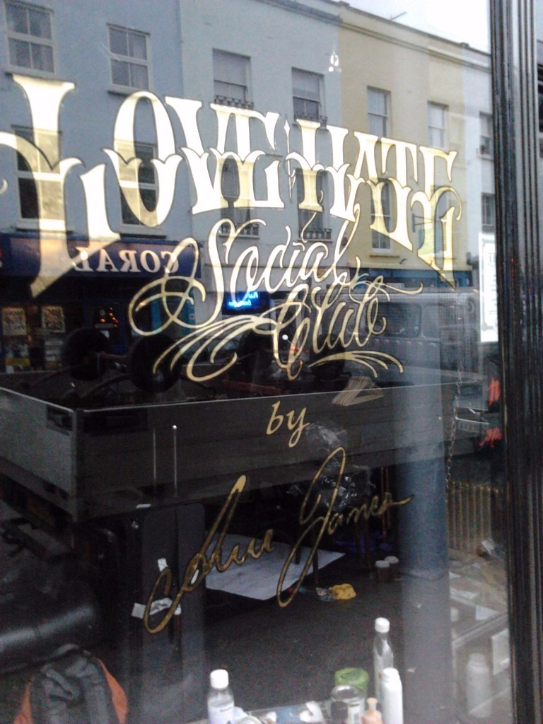 Reverse glass gilding London NGS Traditional Gold Lettering