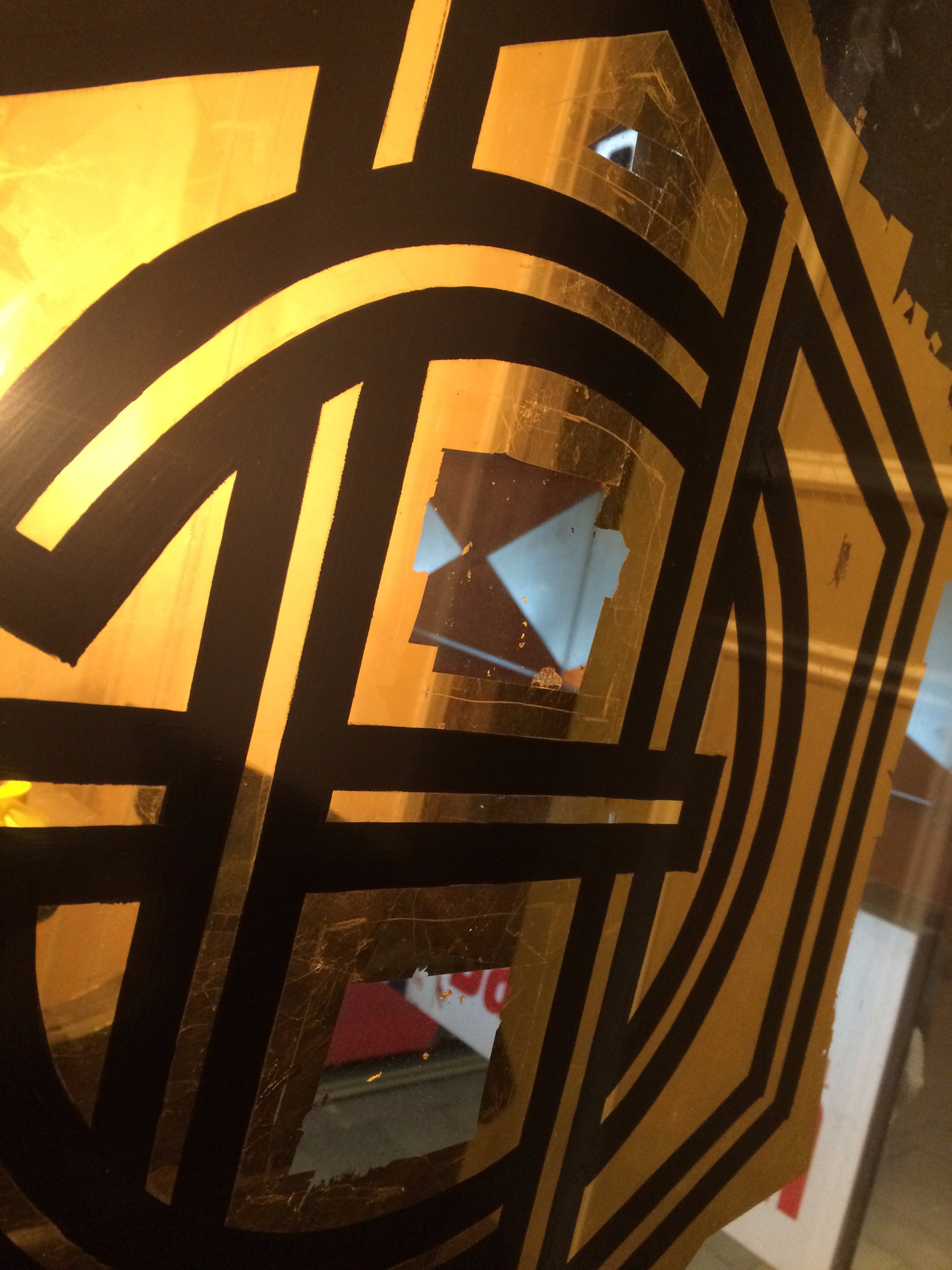 Reverse glass gilding London NGS Traditional Gold Lettering