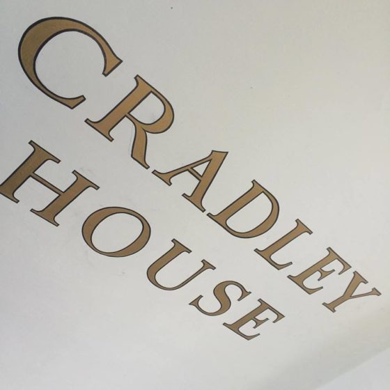 Cradley House Parsons Green Chelsea Fulham house title sign writing by Nick Garrett