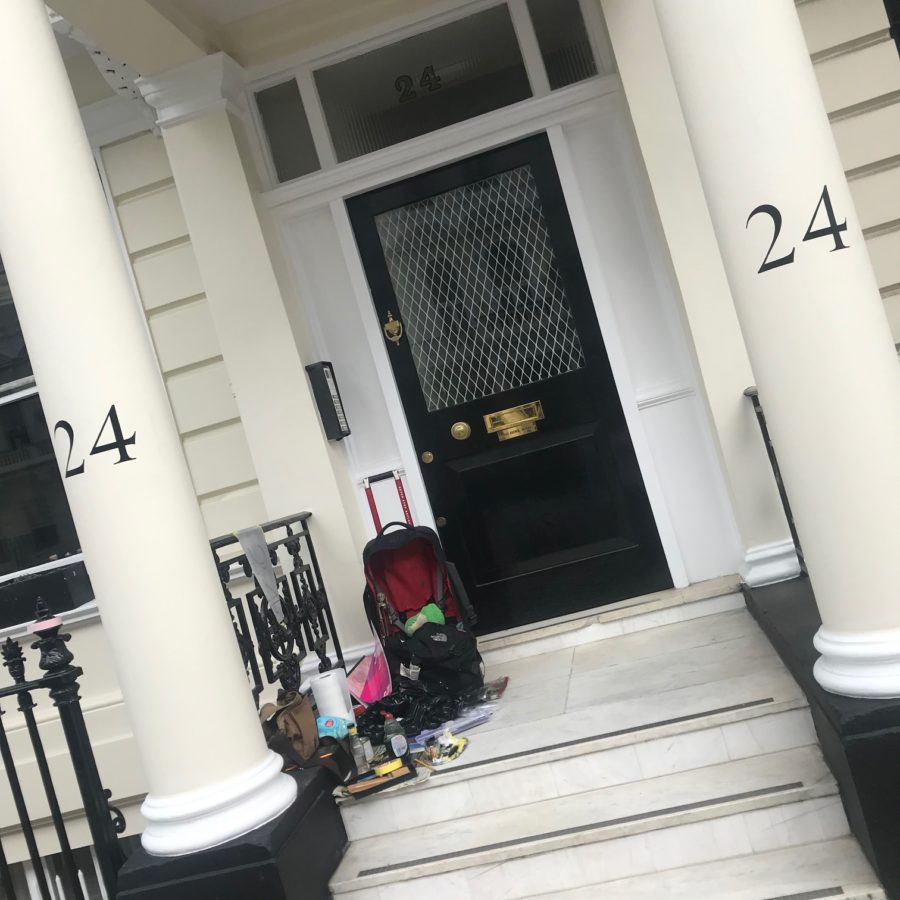 house numbers house numbers, Sign written manor house names, Richmond, Stud House Hampton Court, London Traditional sign wrting in gold leaf. Notting hill numeral painting,