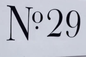 House numbers painted, House numbers painted by NGS hand painted Victoria House titles numerals.