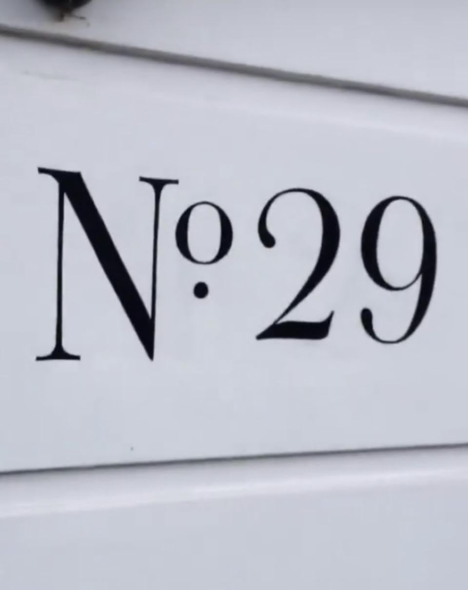 House numbers painted, House numbers painted by NGS hand painted Victoria House titles numerals.
