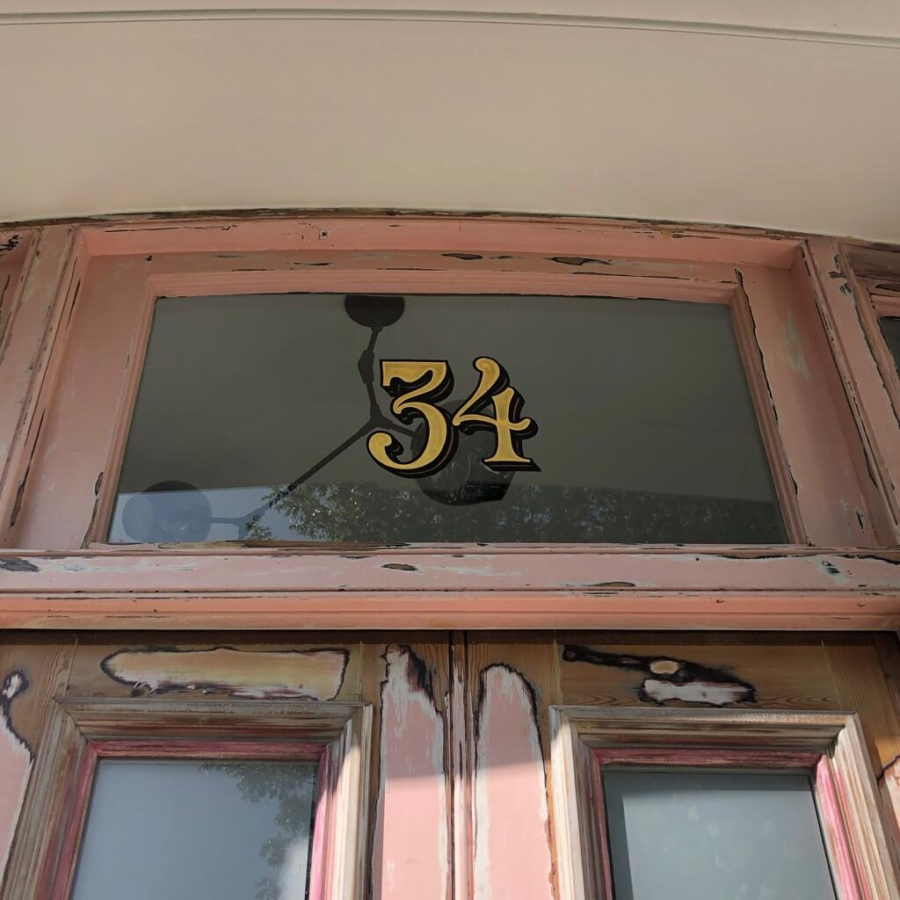 Gold House Numbers London Sign Writer Nick Garrett Seraina Baumgartner NGS
