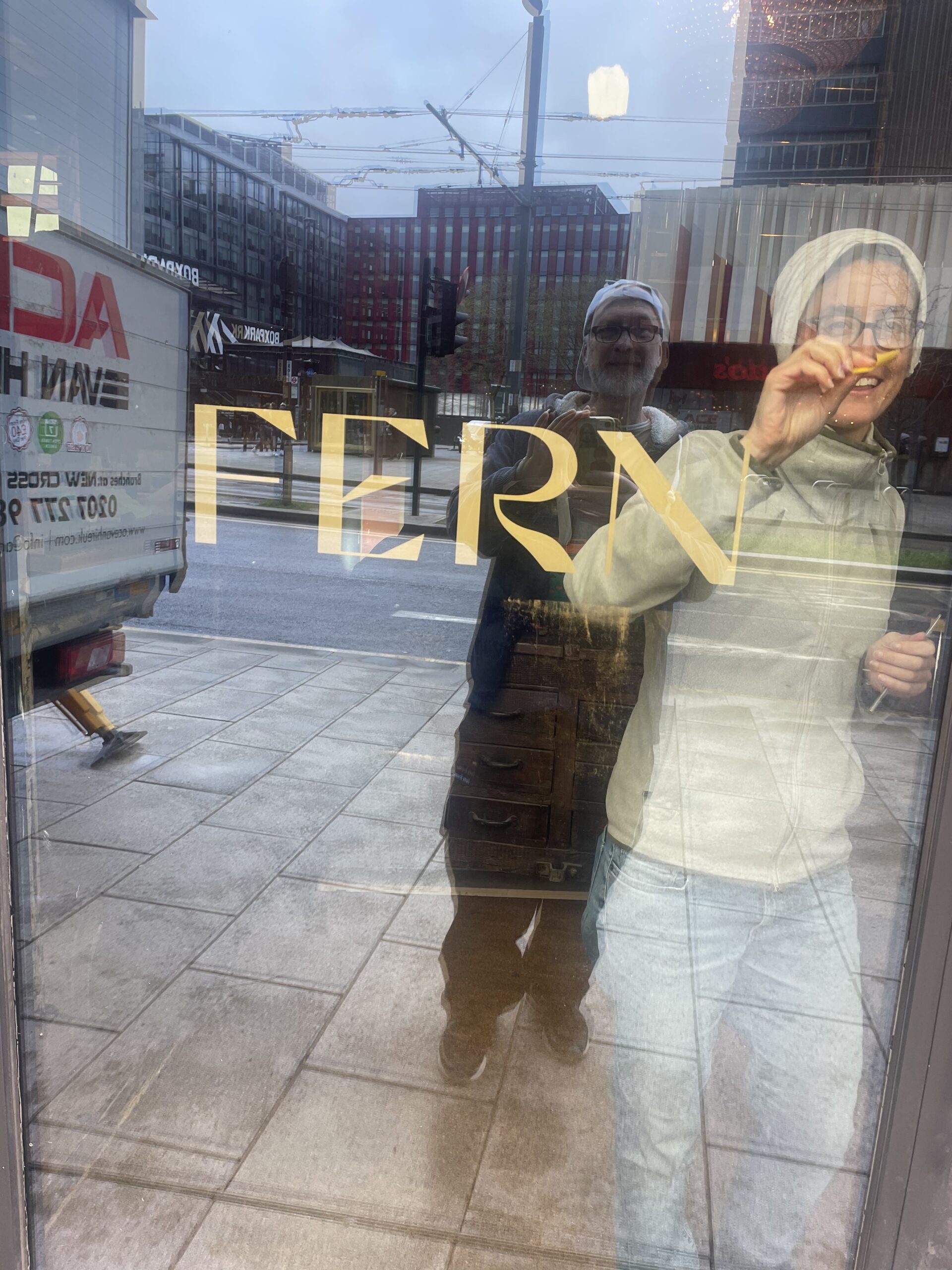 gold leaf signage on glass London sign writers NGS seraina