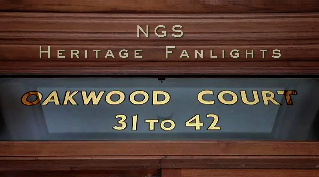 Residential, Gild, Letter, Gold, Painted, Traditional Signwriter, , Oakwood-Court-W-Fanlight-gold-house-titles-London-72-NGS, NGS Painted House numbers names Traditional sign writers of London NGS Dulwich Margate Chelsea signwriters