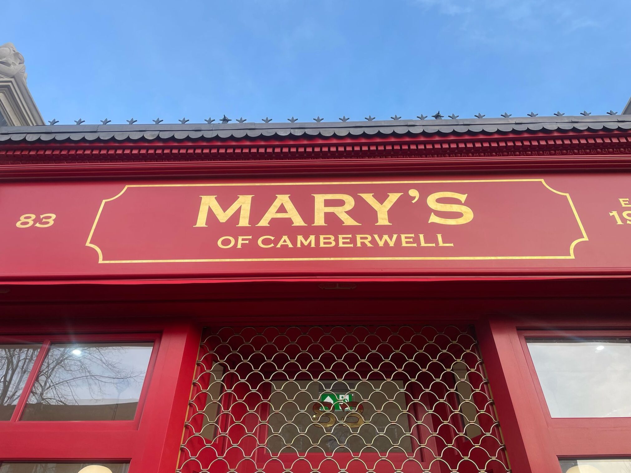 Traditional Shop sign writing.London, Mary's Nightime 2