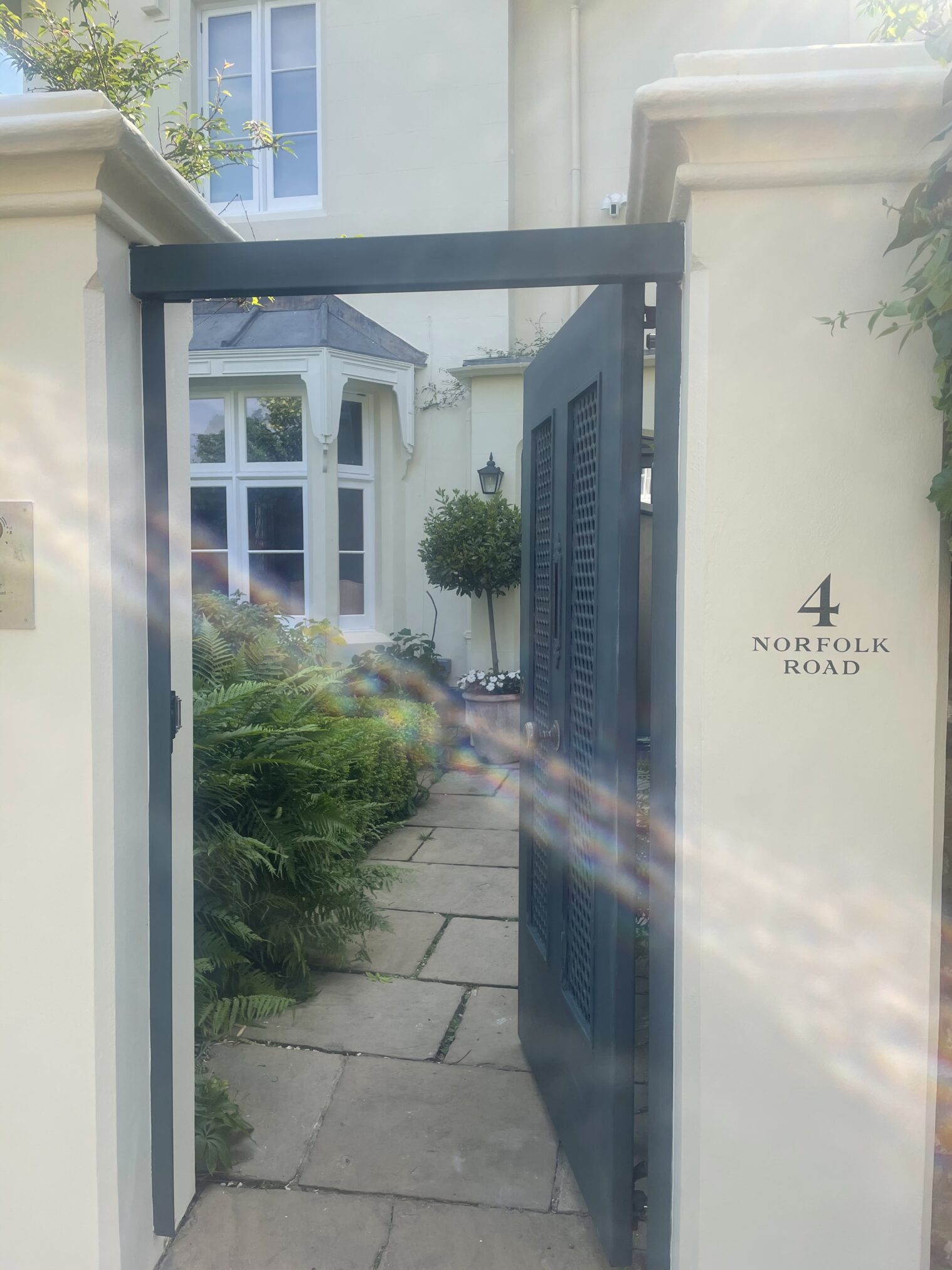 House numbers on Pillars, painted by NGS hand painted Victoria House titles numerals Regents Park Abbey Road signs.