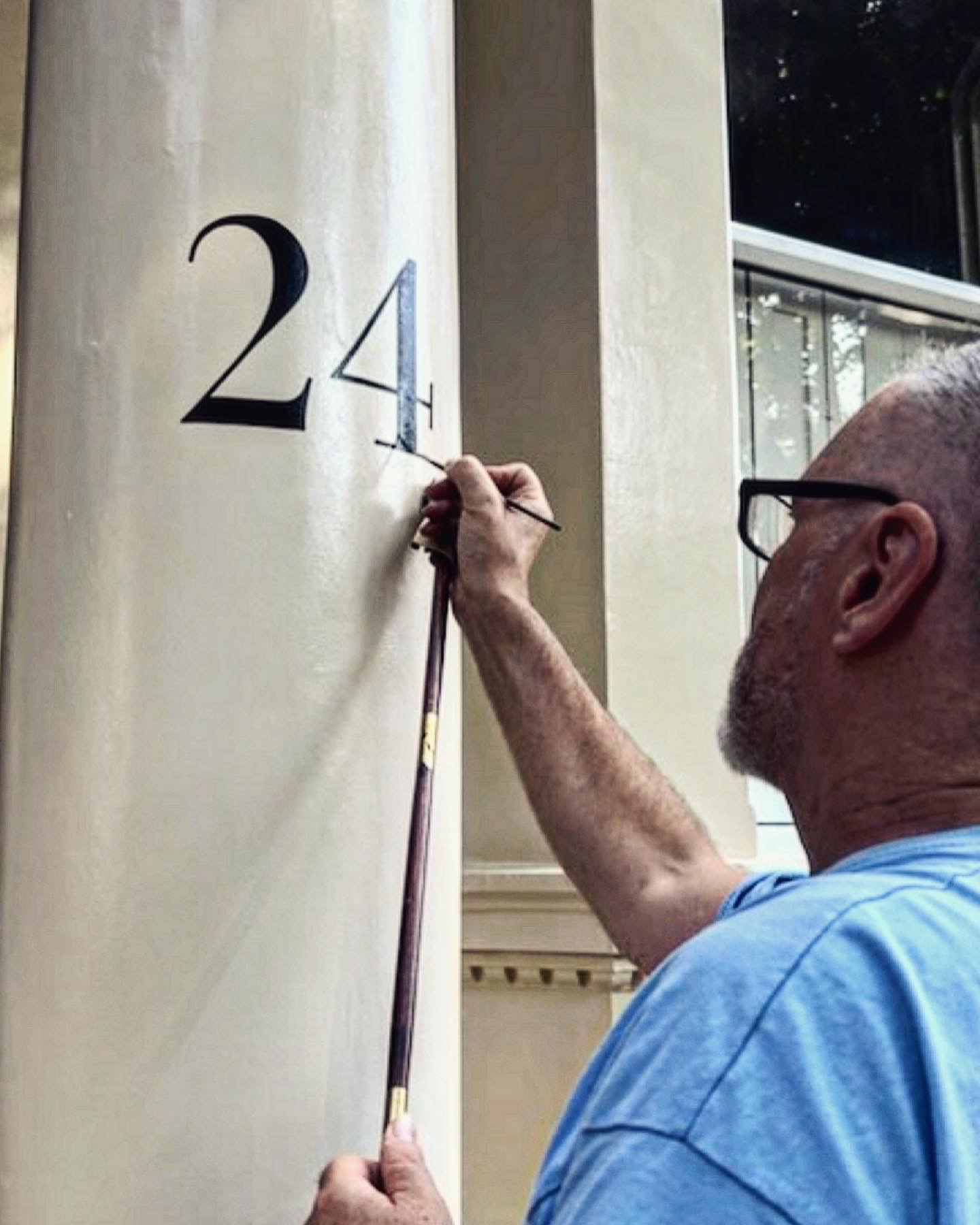 House numbers painted by NGS hand painted Victoria House titles numerals.