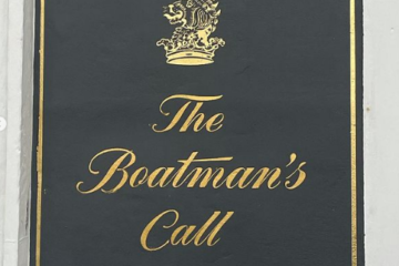 Traditional Sign Writer NGS London. Gold leaf copperplate house title plaque,