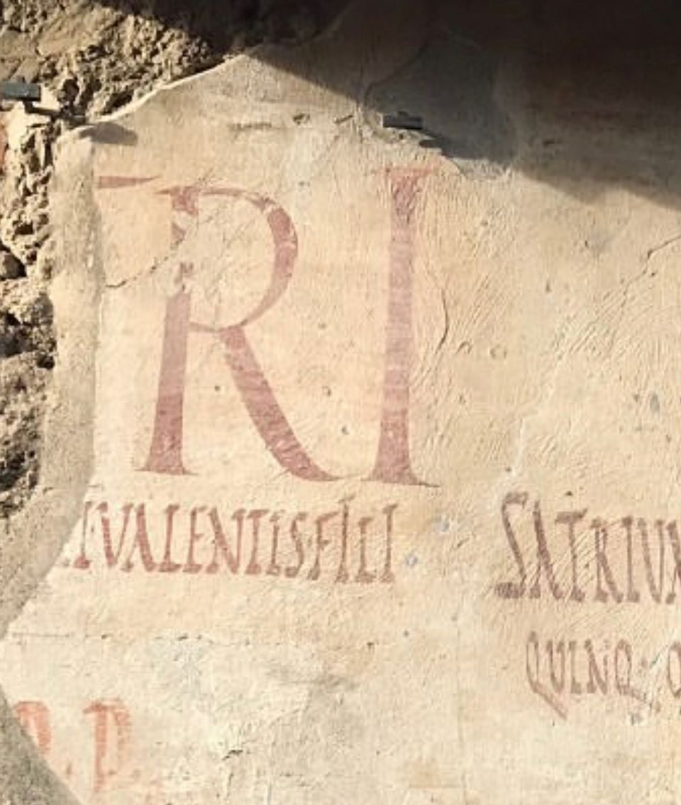 Satri wall Pompeii, New NGS trajan Pro type