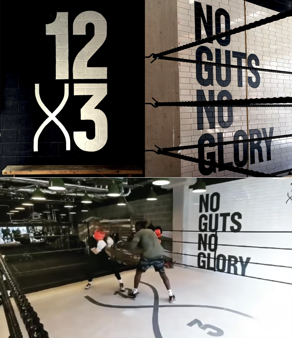 London Hand Painted Sign Writers NGS. 12x3 boxing Gym . National schools edu painted signage design and install specialist, IMMERSIVE COMMERCIAL PROPERTY MARKETING SOLUTIONS SIGNAGE.