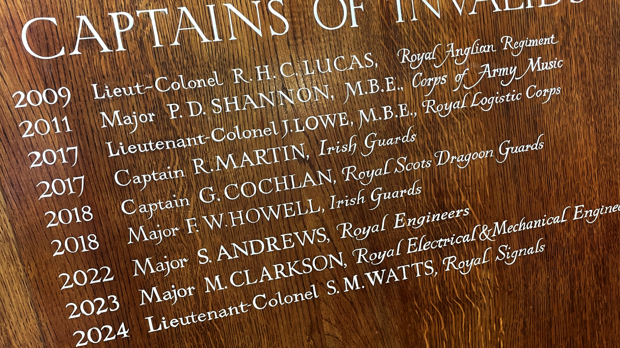Honours Board Sign Writers, Chelsea Royal Hospital, London