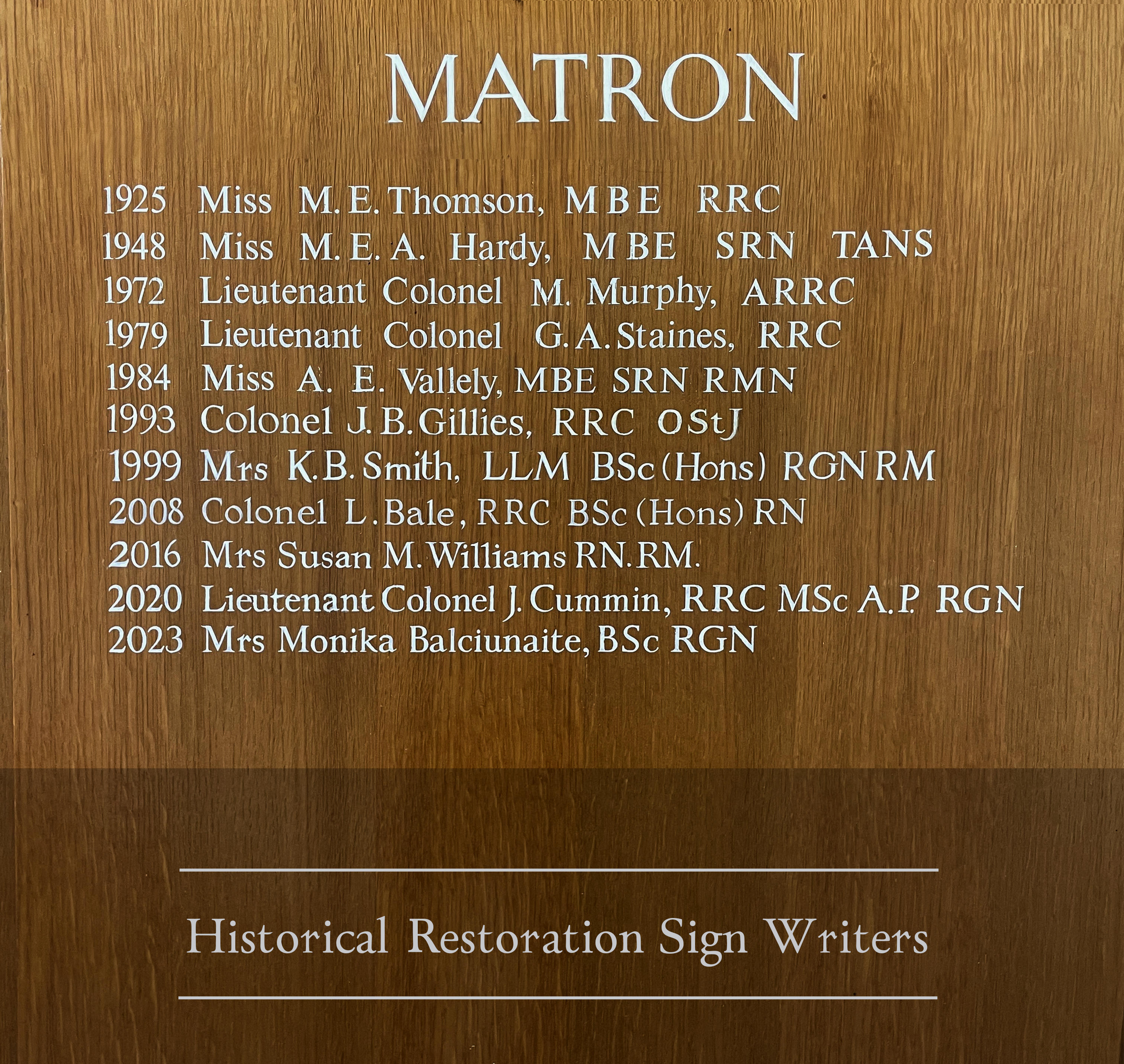 3 Recent Restoration Projects NGS, Honours Board sign writer, Cavalry and Guards London