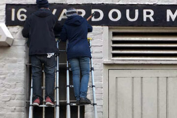 Wardour Mews restoration Signwriting