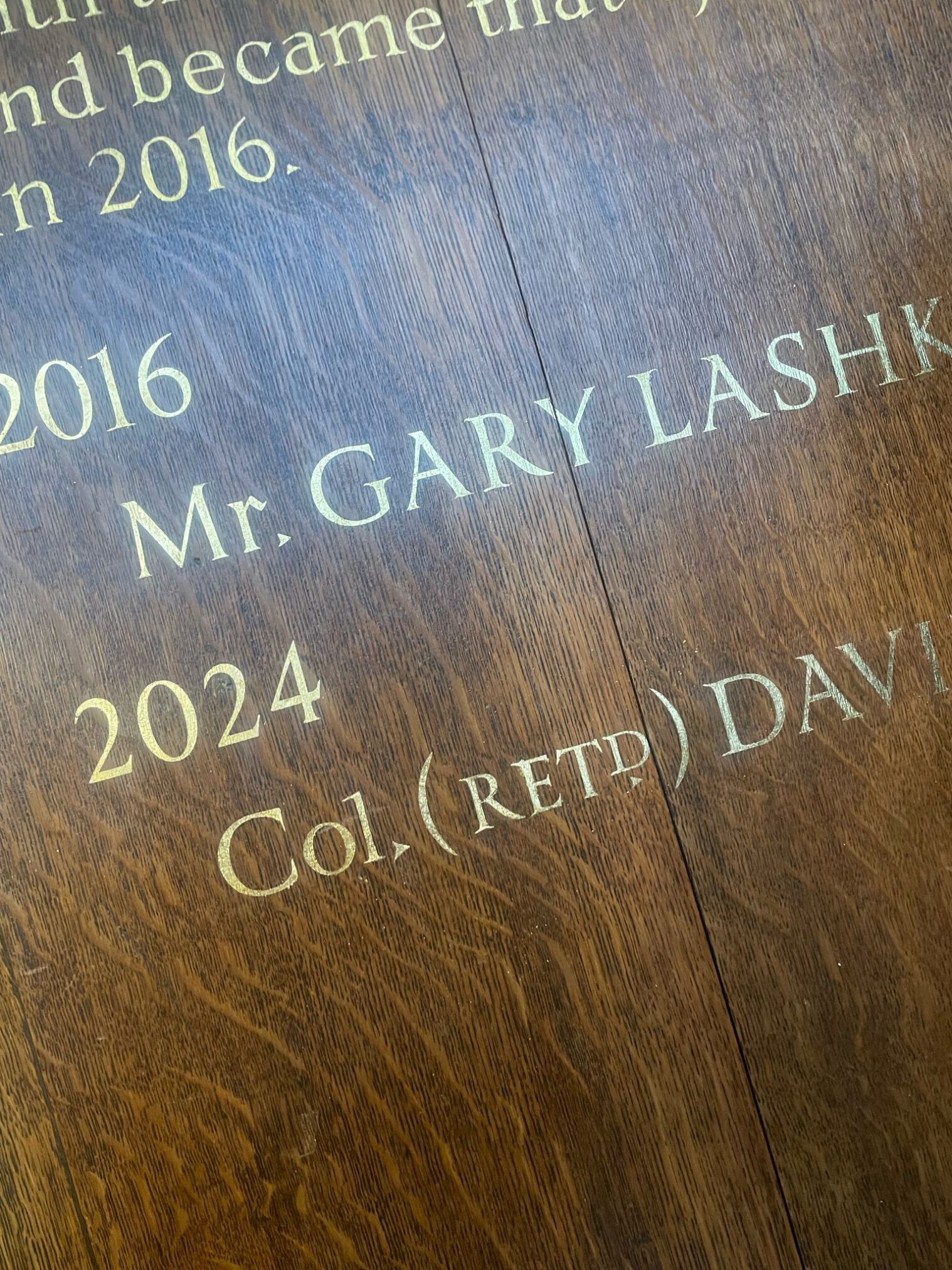 Honour board, Traditional sign writer.London, Office sign wall art