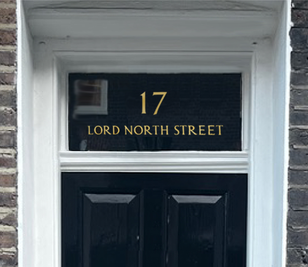 Residential, Gild, Letter, Gold, Painted, Traditional Signwriter, , Traditional Signwriter, Gold House titles, on glass,