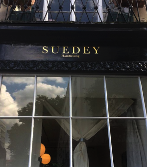 Traditional sign writer, Suedey Gilded Roman lettering to shop London